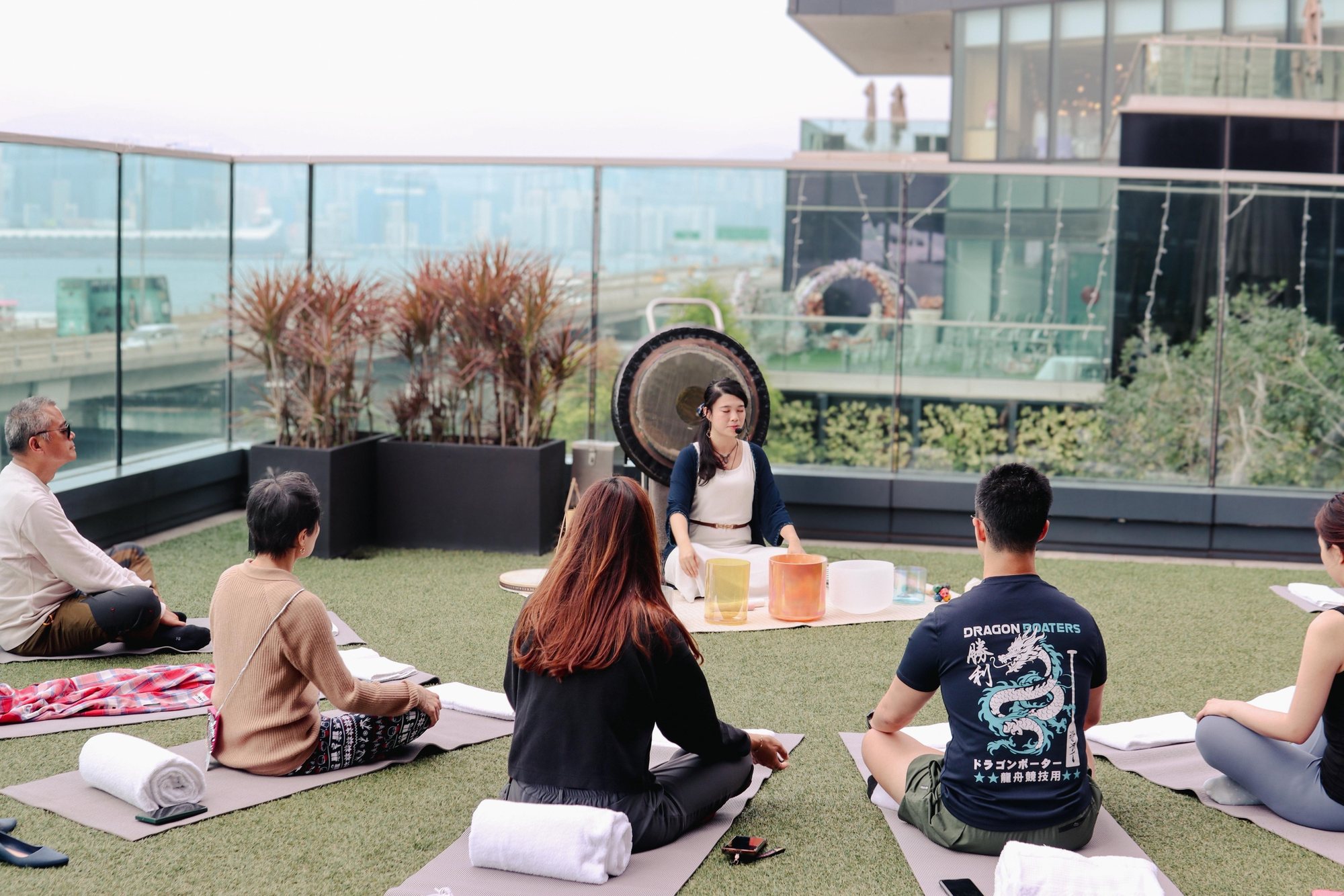 Outdoor sound bath at Hyatt Centric