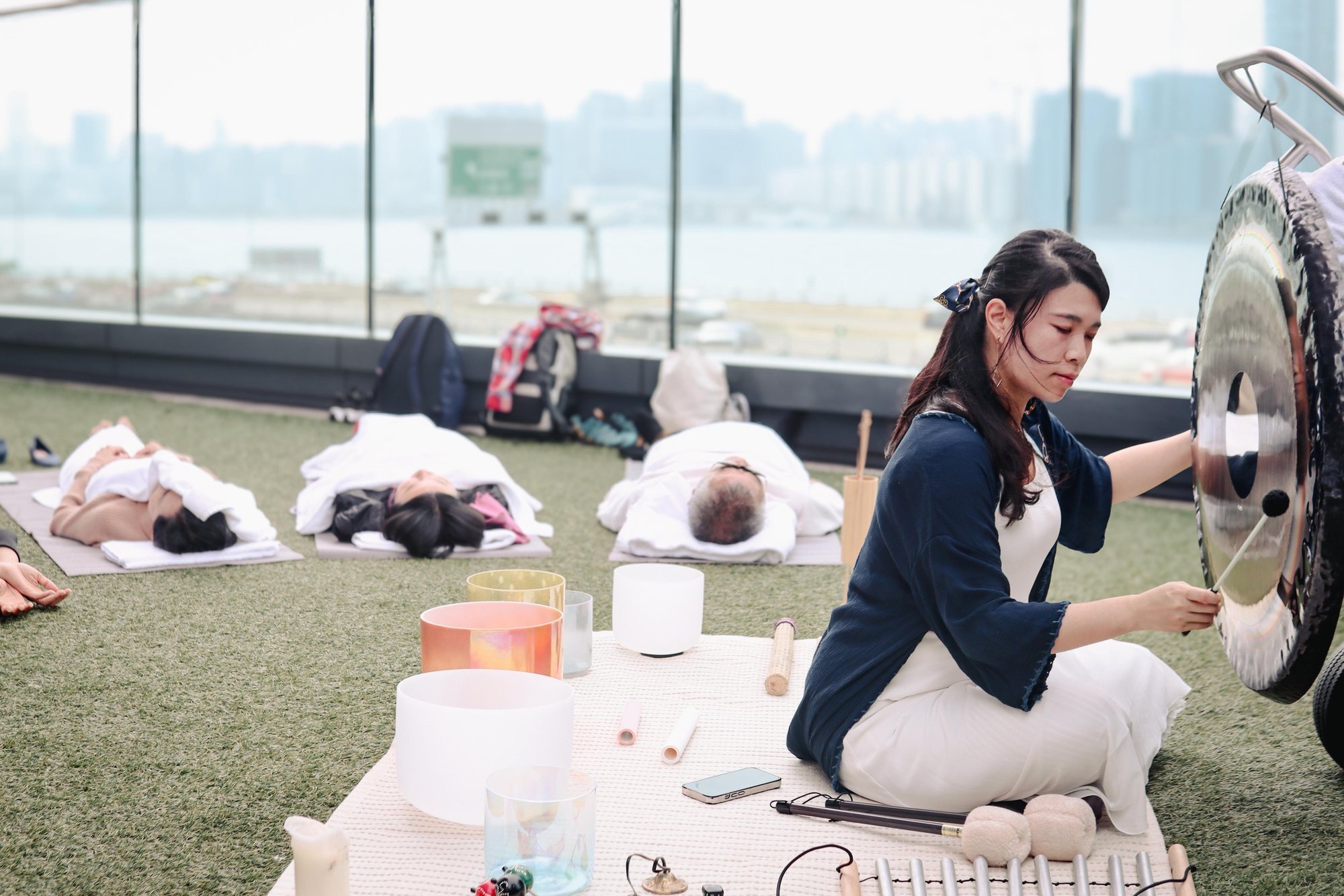 Rooftop sound bath at Hyatt Centric